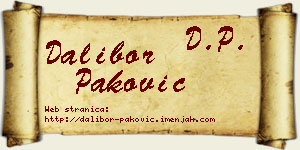 Dalibor Paković vizit kartica